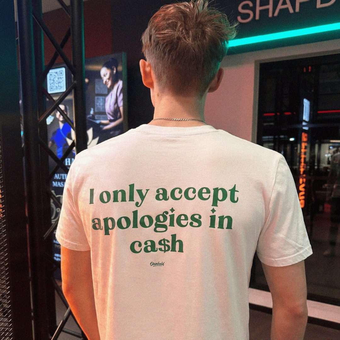 ACCEPT APOLOGIES IN CA$H