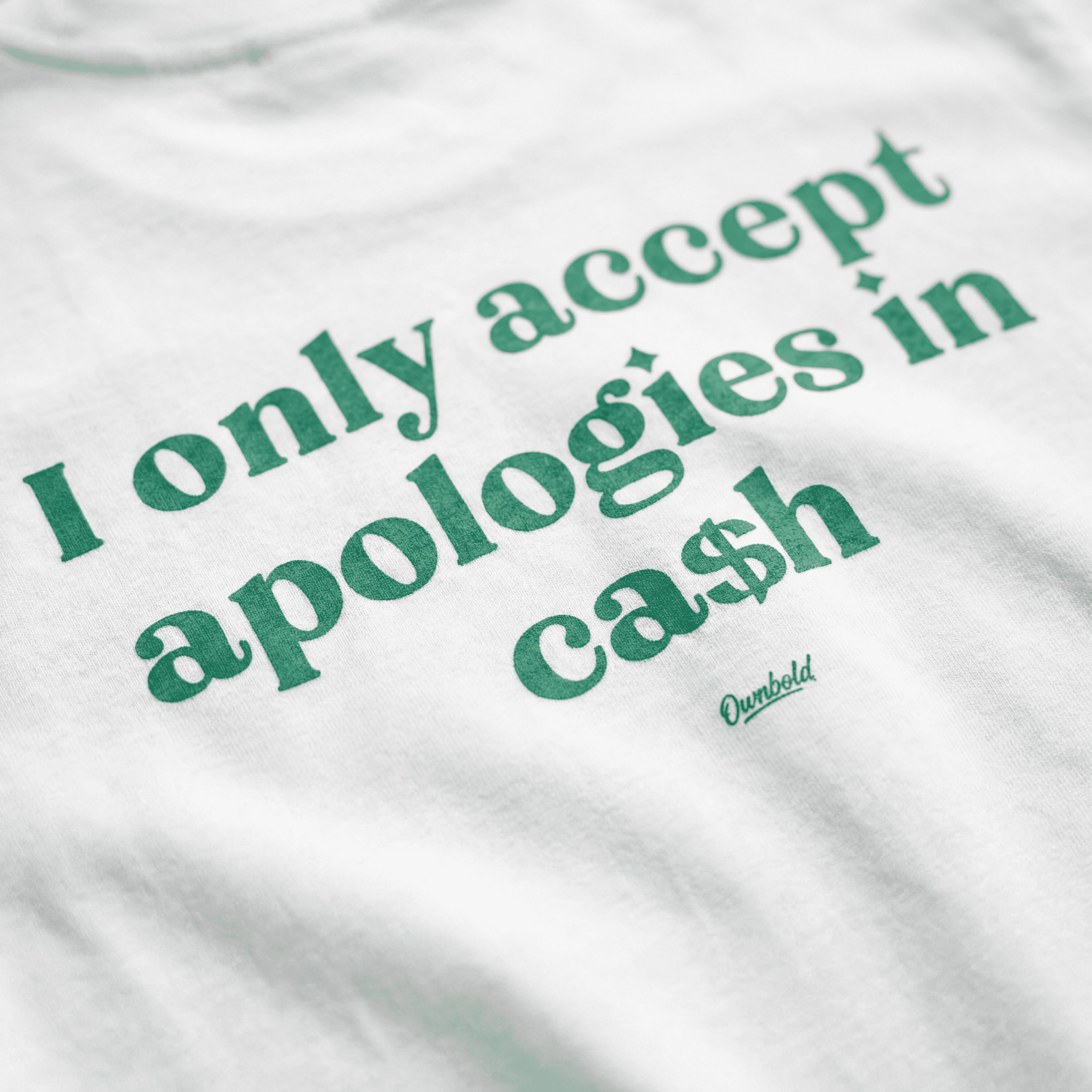 ACCEPT APOLOGIES IN CA$H